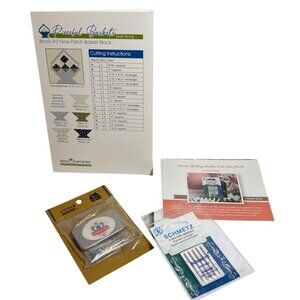 Quilting Lot Schmetz Chrome 90-14 Needles, Glass Head Pins, Baskets Pattern